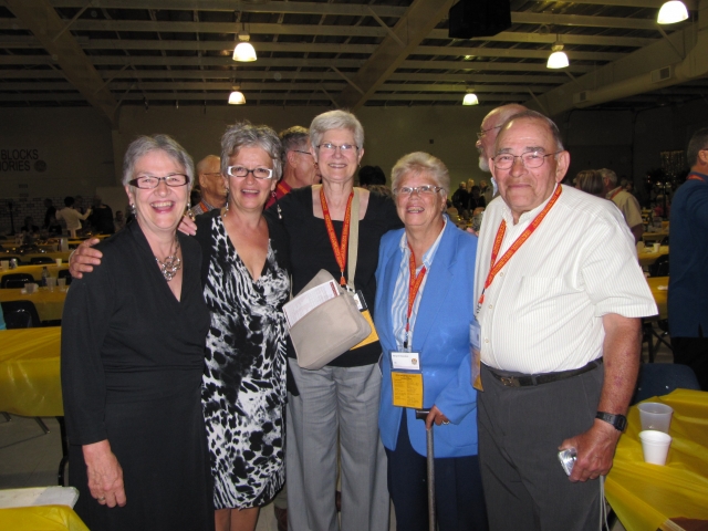 [r. to l.] Dr. Ken Chow with Judy and friends, Margaret Stewardson, Connie Wigmore, and Barb Wigmore.