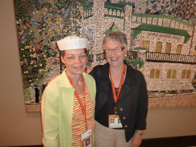 Nola Heal Engle (Class of 1964), a longtime ANCHOR Party booster with friend Barb Wigmore (Class of 1961) at THE SPA